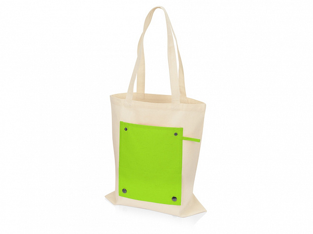 Складная хлопковая сумка для шопинга Gross с карманом, 180 г/м2 с логотипом в Волгограде заказать по выгодной цене в кибермаркете AvroraStore