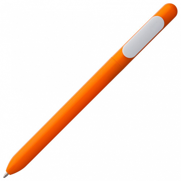 Ручка шариковая Slider, оранжевая с белым с логотипом в Волгограде заказать по выгодной цене в кибермаркете AvroraStore