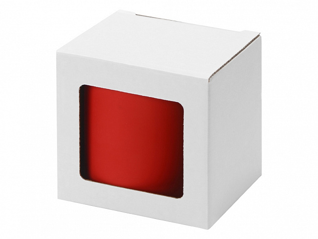 Коробка для кружки с окном, 11,2х9,4х10,7 см., белый с логотипом в Волгограде заказать по выгодной цене в кибермаркете AvroraStore