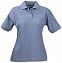Рубашка поло женская SEMORA, голубая с логотипом в Волгограде заказать по выгодной цене в кибермаркете AvroraStore