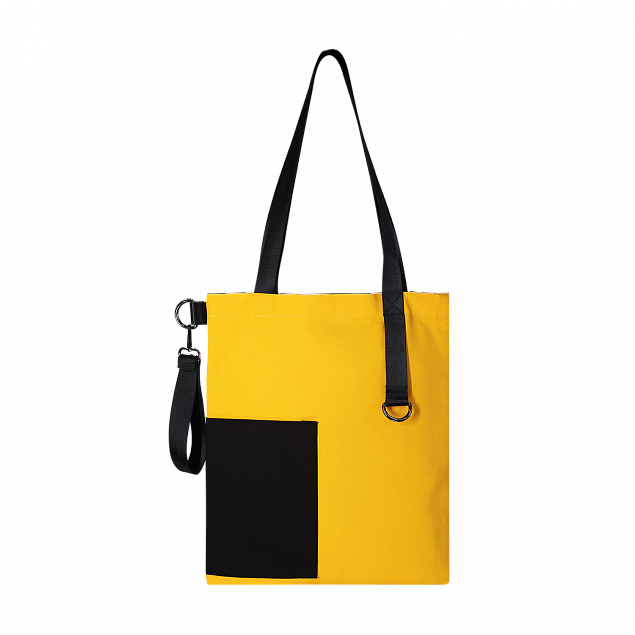 Шоппер Superbag Color (жёлтый с чёрным) с логотипом в Волгограде заказать по выгодной цене в кибермаркете AvroraStore