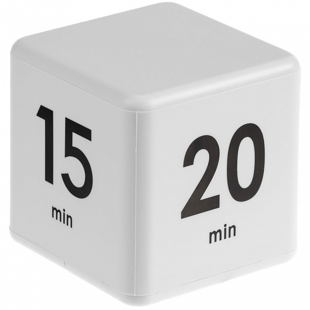 Кубик-таймер Timekeeper, белый с логотипом в Волгограде заказать по выгодной цене в кибермаркете AvroraStore