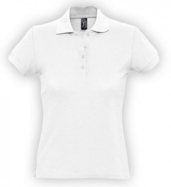 Рубашка поло женская PASSION 170, белая с логотипом в Волгограде заказать по выгодной цене в кибермаркете AvroraStore
