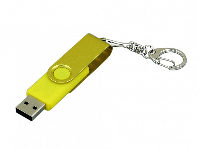 USB 2.0- флешка промо на 16 Гб с поворотным механизмом и однотонным металлическим клипом с логотипом в Волгограде заказать по выгодной цене в кибермаркете AvroraStore