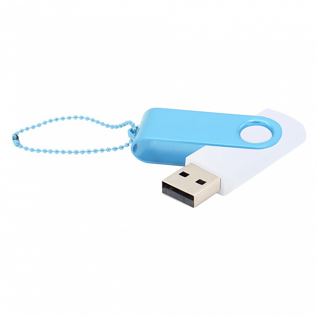 Флешка Designer To Go 2.0 USB 16Gb, белый/голубой с логотипом в Волгограде заказать по выгодной цене в кибермаркете AvroraStore