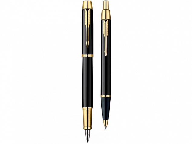 Набор Parker IM Core Black GT: ручка шариковая, ручка перьевая с логотипом в Волгограде заказать по выгодной цене в кибермаркете AvroraStore