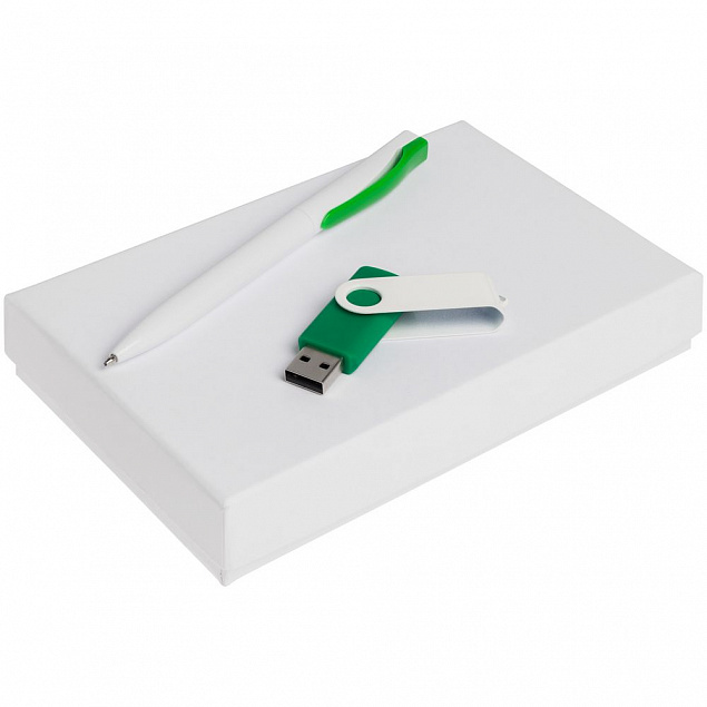 Набор Twist White, белый с зеленым, 16 Гб с логотипом в Волгограде заказать по выгодной цене в кибермаркете AvroraStore