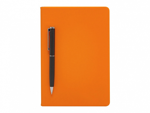 Бизнес-блокнот А5 «С3» soft-touch с магнитным держателем для ручки с логотипом в Волгограде заказать по выгодной цене в кибермаркете AvroraStore