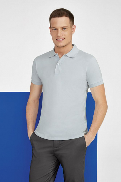 Рубашка поло мужская PERFECT MEN 180 белая с логотипом в Волгограде заказать по выгодной цене в кибермаркете AvroraStore