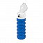 Бутылка для воды складная с карабином SPRING; синяя, 550/250 мл, силикон с логотипом в Волгограде заказать по выгодной цене в кибермаркете AvroraStore