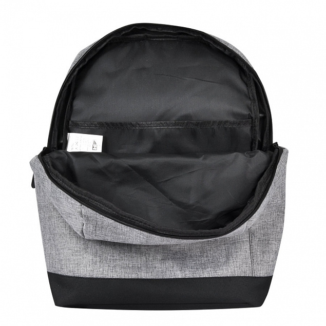 Рюкзак Boom, серый/чёрный, 43 x 30 x 13 см, 100% полиэстер  с логотипом в Волгограде заказать по выгодной цене в кибермаркете AvroraStore