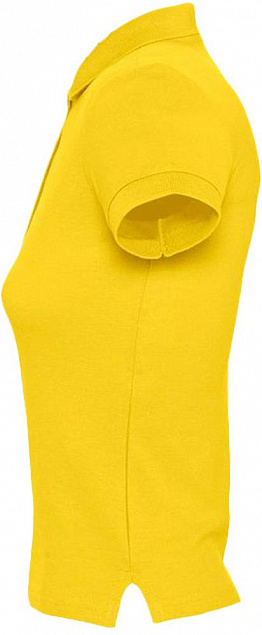 Рубашка поло женская PEOPLE 210, желтая с логотипом в Волгограде заказать по выгодной цене в кибермаркете AvroraStore