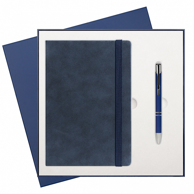 Подарочный набор Portobello/Nuba BtoBook синий (Ежедневник недат А5, Ручка) с логотипом в Волгограде заказать по выгодной цене в кибермаркете AvroraStore