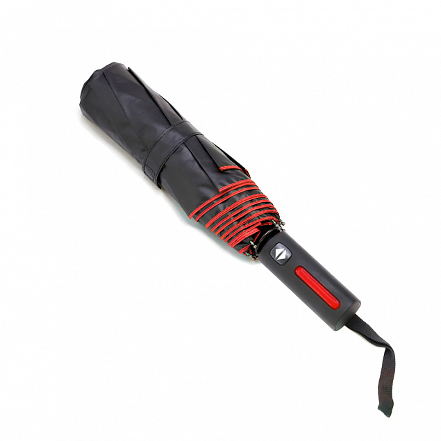 Автоматический противоштормовой складной зонт Sherp - Красный PP с логотипом в Волгограде заказать по выгодной цене в кибермаркете AvroraStore