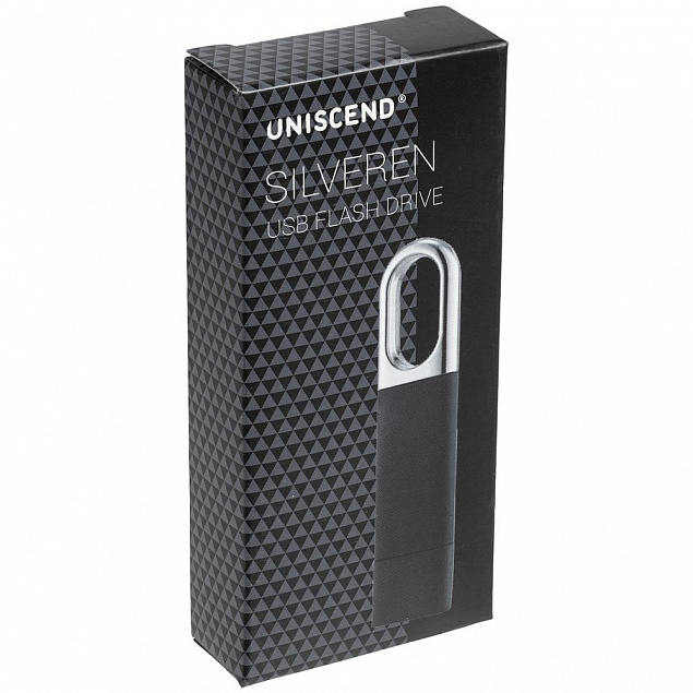 Флешка Uniscend Silveren, черная, 8 Гб с логотипом в Волгограде заказать по выгодной цене в кибермаркете AvroraStore
