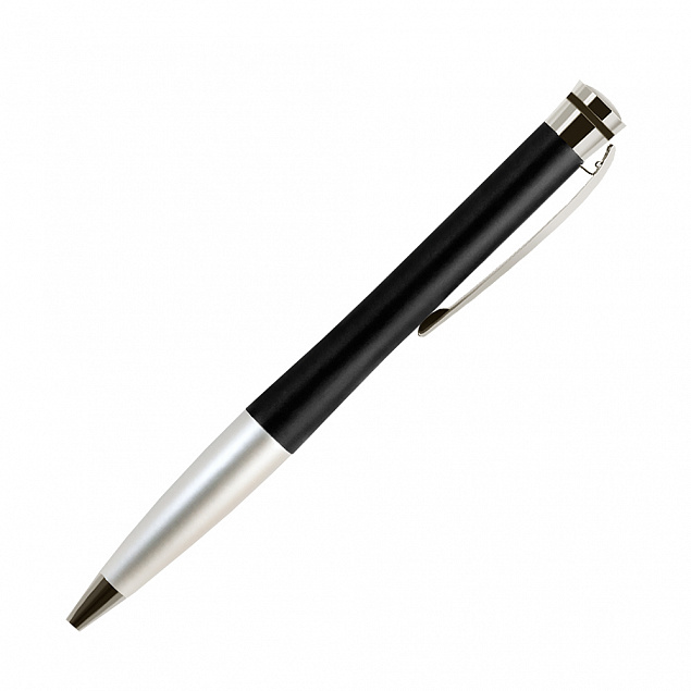 Шариковая ручка Megapolis, черная/серебро с логотипом в Волгограде заказать по выгодной цене в кибермаркете AvroraStore