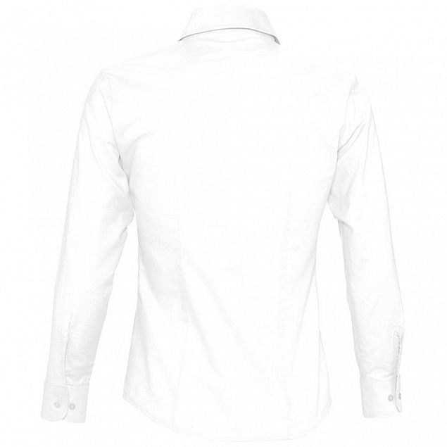 Рубашка женская с длинным рукавом EMBASSY, белая с логотипом в Волгограде заказать по выгодной цене в кибермаркете AvroraStore