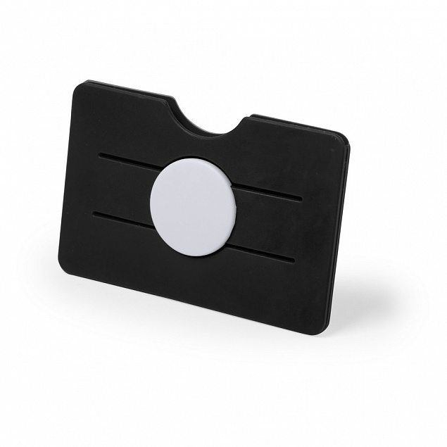 Держатель для карт RFID, черный-черный с логотипом в Волгограде заказать по выгодной цене в кибермаркете AvroraStore