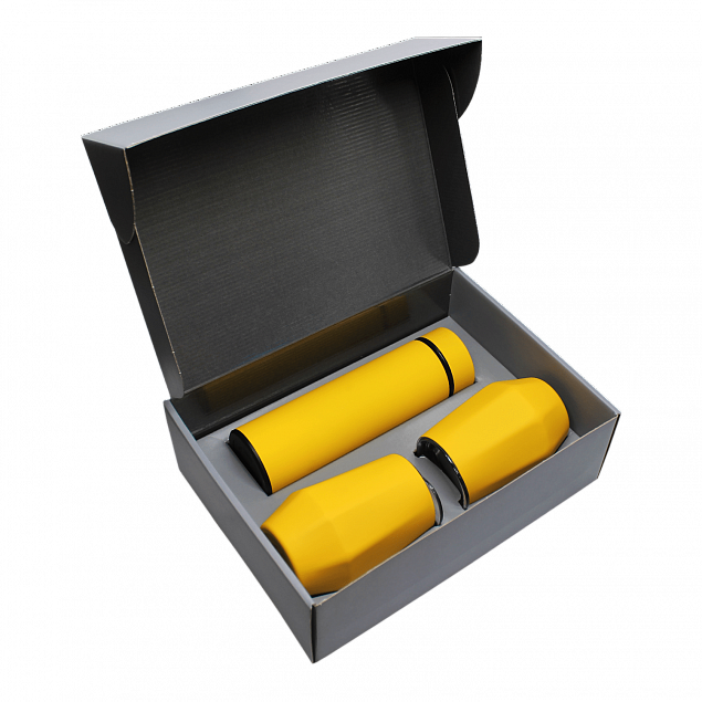 Набор Hot Box E2 софт-тач EDGE CO12s grey (желтый) с логотипом в Волгограде заказать по выгодной цене в кибермаркете AvroraStore