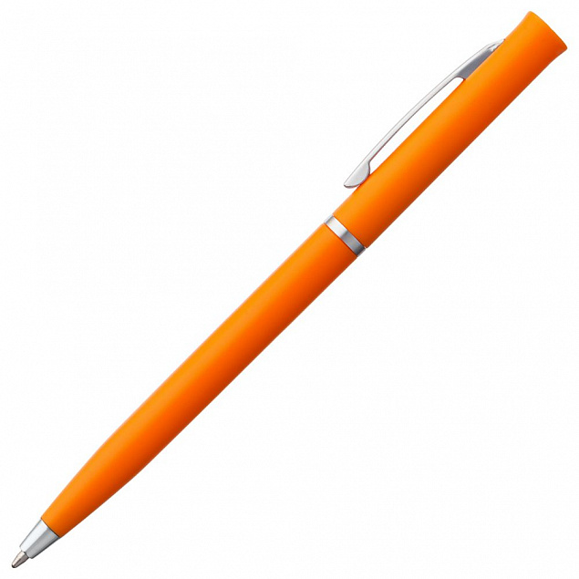 Ручка шариковая Euro Chrome, оранжевая с логотипом в Волгограде заказать по выгодной цене в кибермаркете AvroraStore