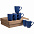 Набор кружек Good Morning c покрытием софт-тач, синий с логотипом в Волгограде заказать по выгодной цене в кибермаркете AvroraStore