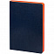 Ежедневник Slip, недатированный, синий с оранжевым с логотипом в Волгограде заказать по выгодной цене в кибермаркете AvroraStore
