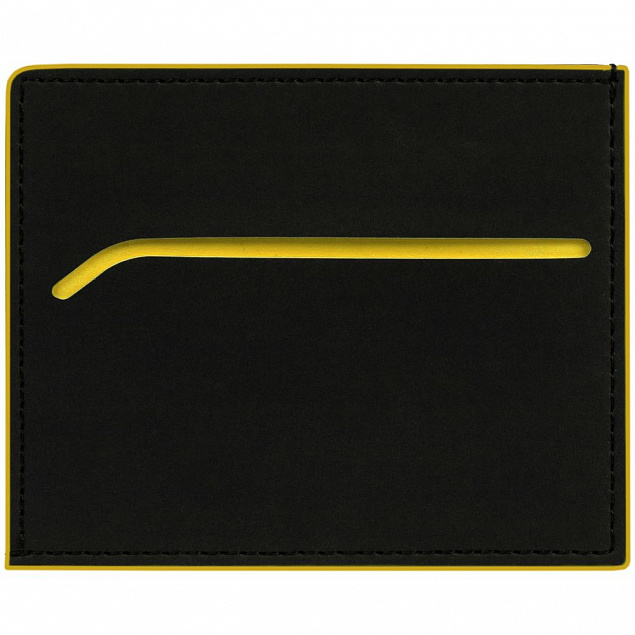 Картхолдер Multimo, черный с желтым с логотипом в Волгограде заказать по выгодной цене в кибермаркете AvroraStore