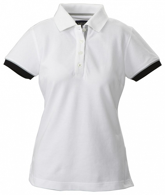Рубашка поло женская ANTREVILLE, белая с логотипом в Волгограде заказать по выгодной цене в кибермаркете AvroraStore