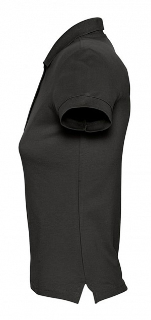 Рубашка поло женская PASSION 170, черная с логотипом в Волгограде заказать по выгодной цене в кибермаркете AvroraStore