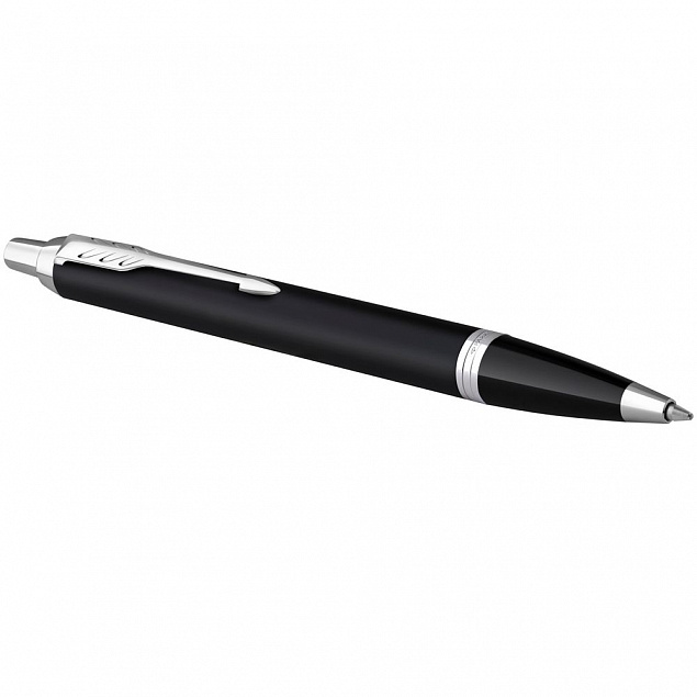Ручка шариковая Parker IM Essential Muted Black CT, черная с логотипом в Волгограде заказать по выгодной цене в кибермаркете AvroraStore