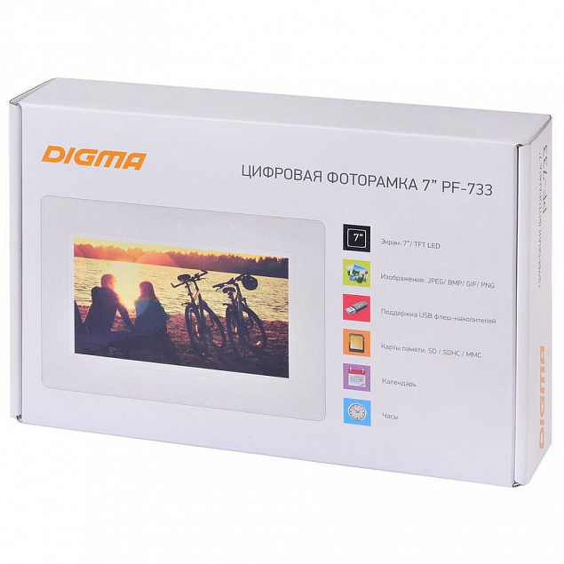 Цифровая фоторамка Digma PF-733, белая с логотипом в Волгограде заказать по выгодной цене в кибермаркете AvroraStore