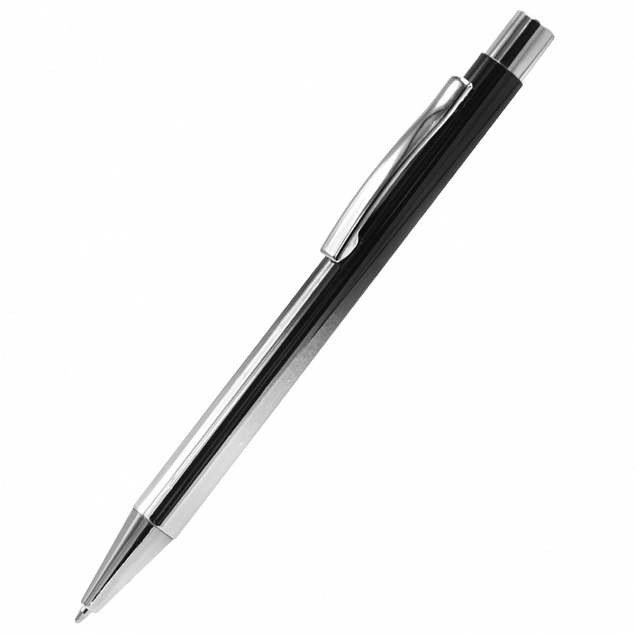 Ручка металлическая Синергия - Черный AA с логотипом в Волгограде заказать по выгодной цене в кибермаркете AvroraStore