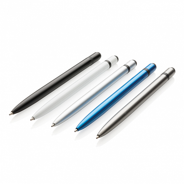 Металлическая ручка-стилус Slim, серый с логотипом в Волгограде заказать по выгодной цене в кибермаркете AvroraStore