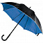 Зонт-трость Downtown, черный с синим с логотипом в Волгограде заказать по выгодной цене в кибермаркете AvroraStore