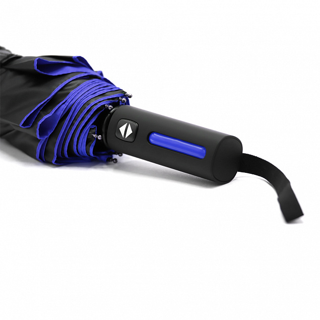 Автоматический противоштормовой складной зонт Sherp - Синий HH с логотипом в Волгограде заказать по выгодной цене в кибермаркете AvroraStore
