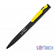 Ручка шариковая "Lip", черный/желтый, покрытие soft touch с логотипом в Волгограде заказать по выгодной цене в кибермаркете AvroraStore