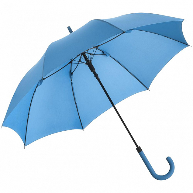 Зонт-трость Fashion, голубой с логотипом в Волгограде заказать по выгодной цене в кибермаркете AvroraStore