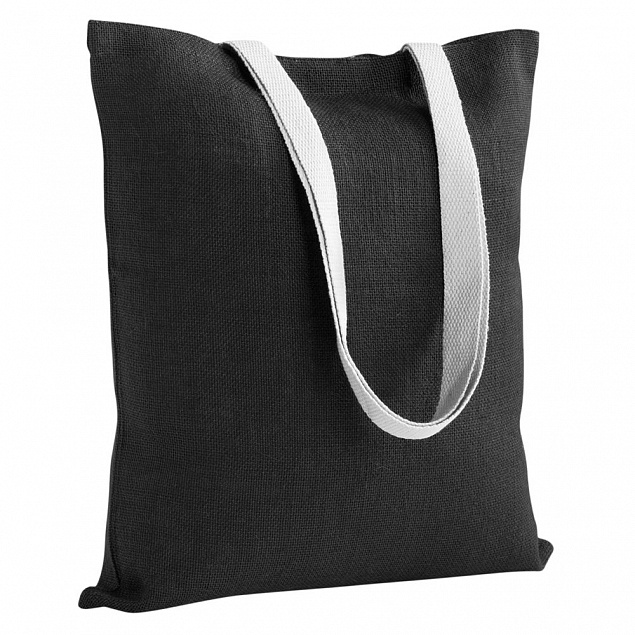 Холщовая сумка на плечо Juhu, черная с логотипом в Волгограде заказать по выгодной цене в кибермаркете AvroraStore