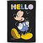 Обложка для паспорта Hello Mickey, черная с логотипом в Волгограде заказать по выгодной цене в кибермаркете AvroraStore