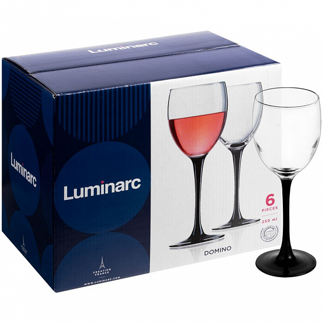 Набор бокалов для вина «Домино» с логотипом в Волгограде заказать по выгодной цене в кибермаркете AvroraStore