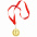 Медаль наградная на ленте  "Золото" с логотипом в Волгограде заказать по выгодной цене в кибермаркете AvroraStore