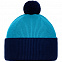 Шапка Snappy, бирюзовая с синим с логотипом в Волгограде заказать по выгодной цене в кибермаркете AvroraStore