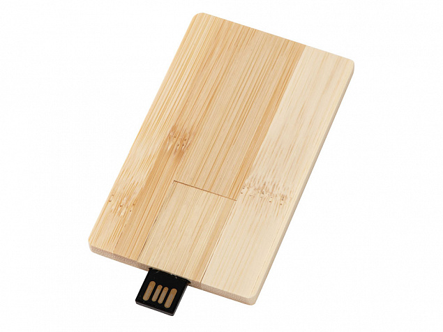 USB 2.0- флешка на 32 Гб «Bamboo Card» с логотипом в Волгограде заказать по выгодной цене в кибермаркете AvroraStore