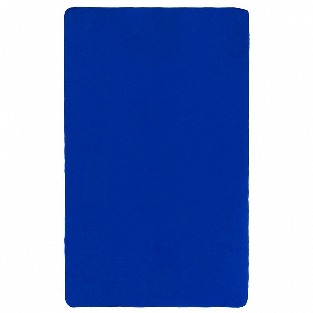 Флисовый плед Warm&Peace, ярко-синий с логотипом в Волгограде заказать по выгодной цене в кибермаркете AvroraStore