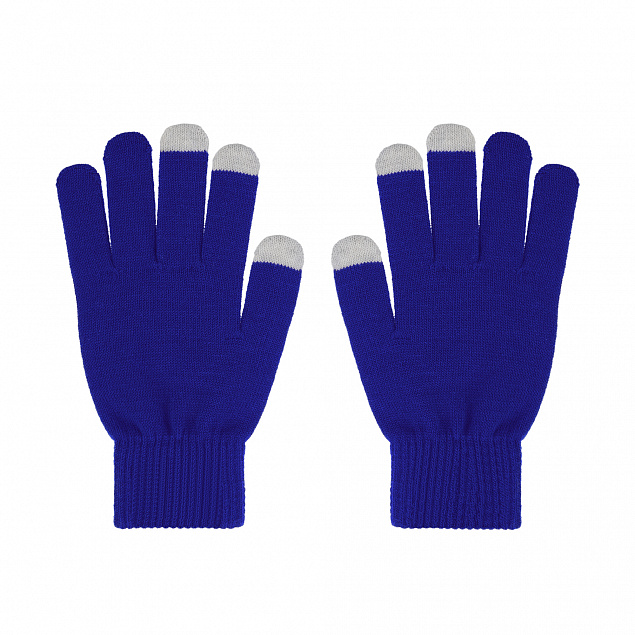 Перчатки женские для работы с сенсорными экранами, синие# с логотипом в Волгограде заказать по выгодной цене в кибермаркете AvroraStore