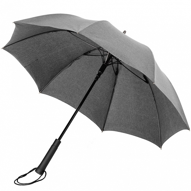 Зонт-трость rainVestment, светло-серый меланж с логотипом в Волгограде заказать по выгодной цене в кибермаркете AvroraStore