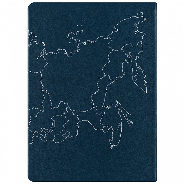 Ежедневник «Открывая Россию», синий с логотипом в Волгограде заказать по выгодной цене в кибермаркете AvroraStore