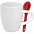 Кофейная кружка Pairy с ложкой, синяя с красной с логотипом в Волгограде заказать по выгодной цене в кибермаркете AvroraStore