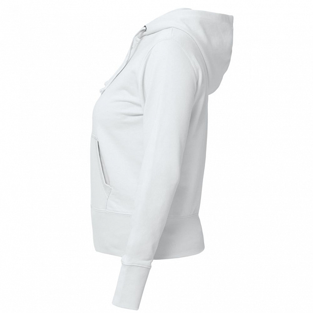 Толстовка женская Hooded Full Zip белая с логотипом в Волгограде заказать по выгодной цене в кибермаркете AvroraStore