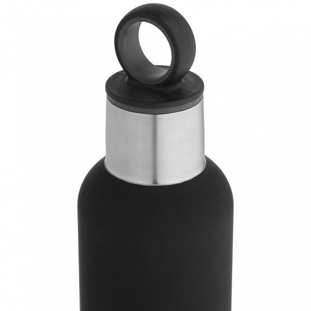 Термобутылка Sherp, черная с логотипом в Волгограде заказать по выгодной цене в кибермаркете AvroraStore